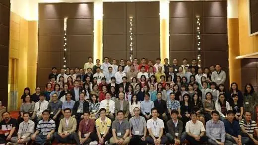 Group photo of Professor Ming Qing Zhu, Dr. Shy, Dr. Sheng Chun Chang, James Lu and course participants at the inaugural Zhu's Scalp Acupuncture (ZSA) course in Kuala Lumpur, Malaysia, 2016.