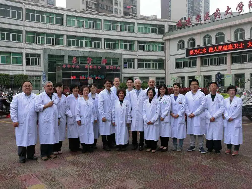 Dr. Shy and Dr. Sheng Chun Chang with Prof. Ming Qing Zhu during Zhu’s Scalp Acupuncture (ZSA) emergency clinical training in 2018.