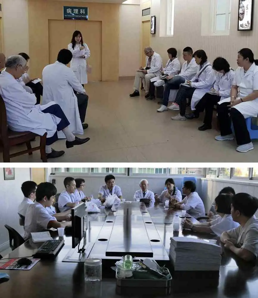 Dr. Shy and Dr. Sheng Chun Chang participating in Zhu’s Scalp Acupuncture (ZSA) emergency clinical case discussion and international student clinical teaching.